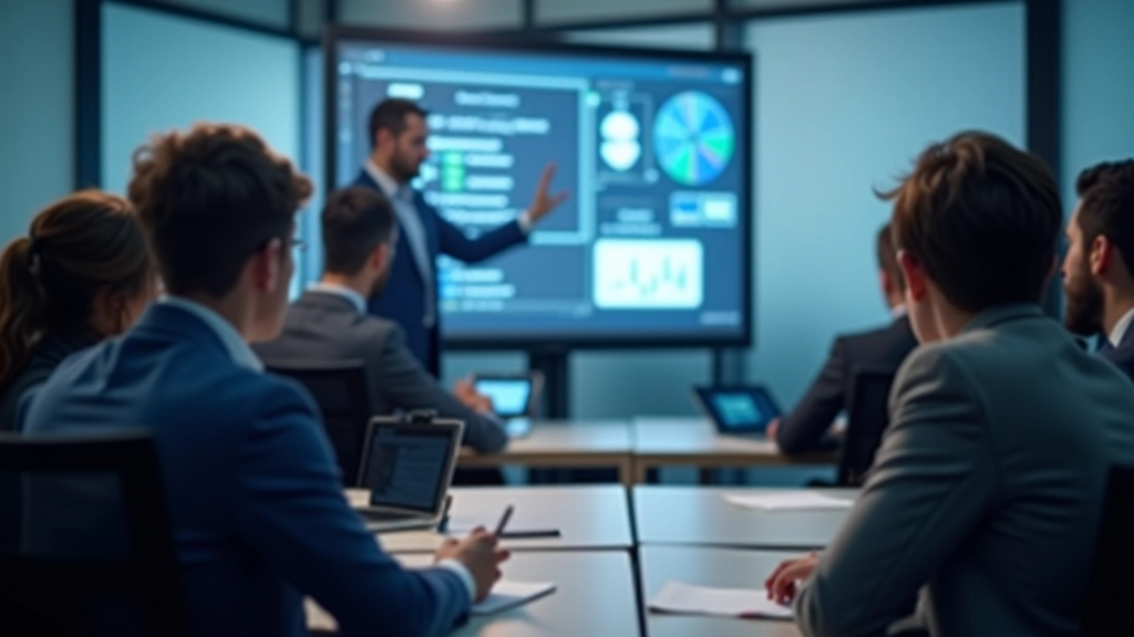 Formations en compétences numériques, groupe de personnes regardant un écran avec instructeur, environnement d'apprentissage