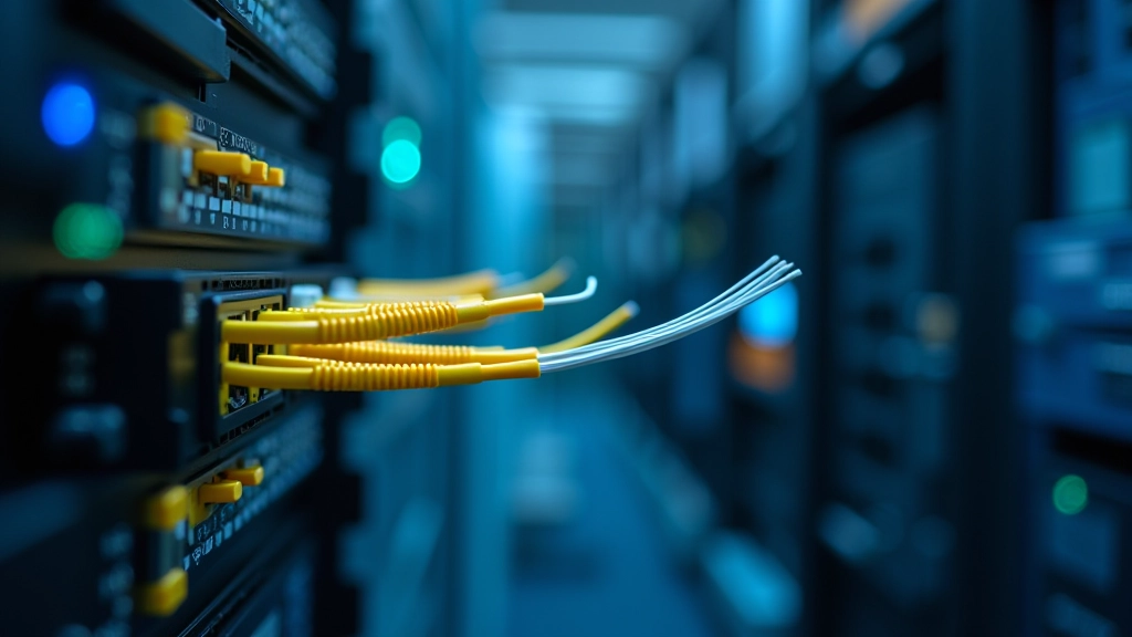 Infrastructure de fibre optique, câbles numériques et équipements de réseau, déploiement technologique